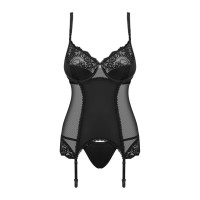 Комплект Obsessive Amallie корсет и стринги S/M