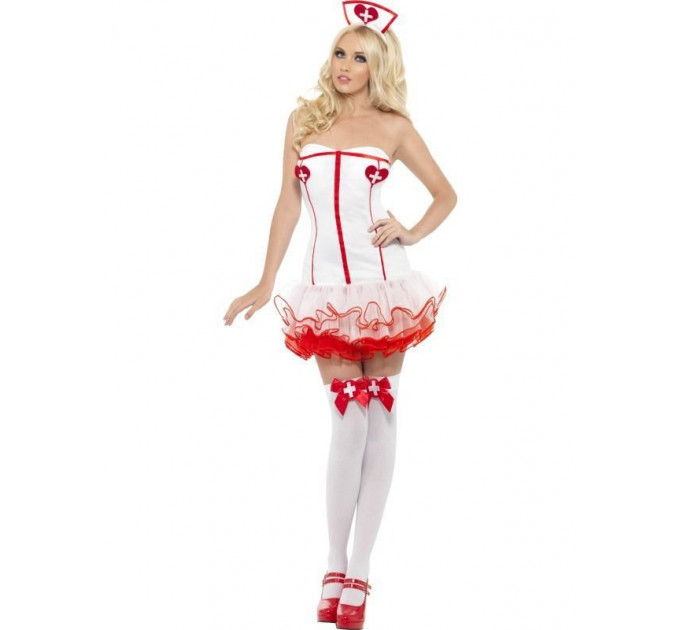 Костюм сексуальной медсестры Nurse бело-красный, XS