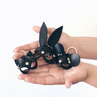 Кожаный брелок БДСМ DS Fetish маска Микки Маус черный