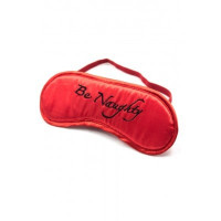 Маска на глаза Be Naughty черная надпись, красная