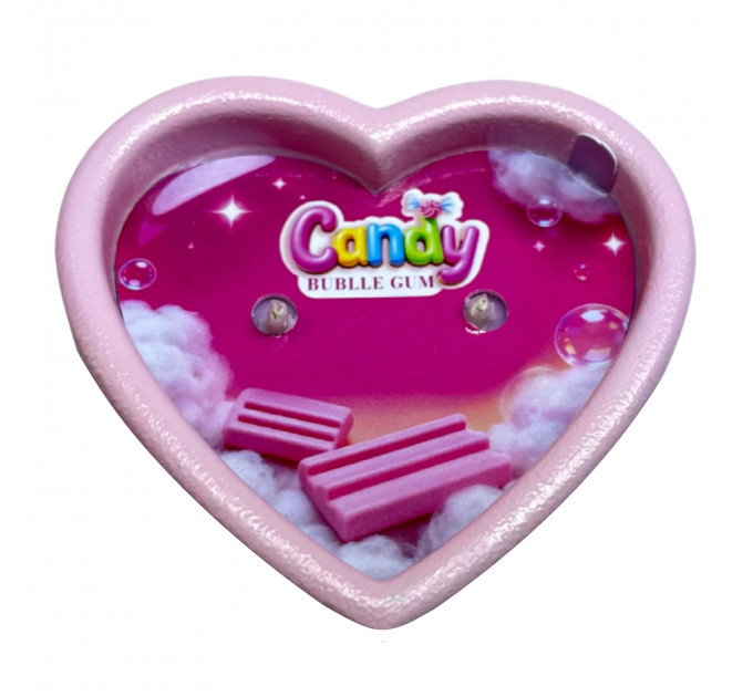 Масажна свічка з ароматом жуйки Candy Bubble Gum у формі серця, 70 мл