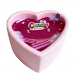 Масажна свічка з ароматом жуйки Candy Bubble Gum у формі серця, 70 мл