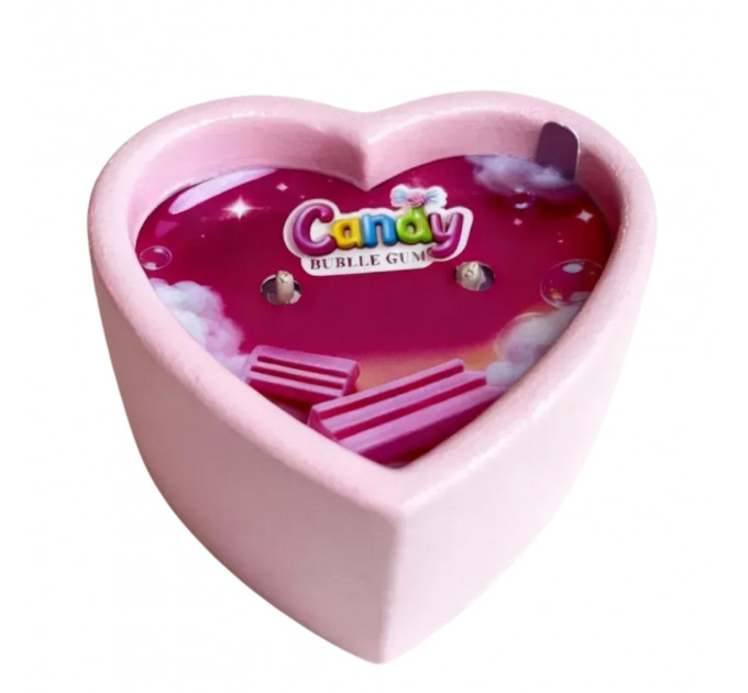 Масажна свічка з ароматом жуйки Candy Bubble Gum у формі серця, 70 мл