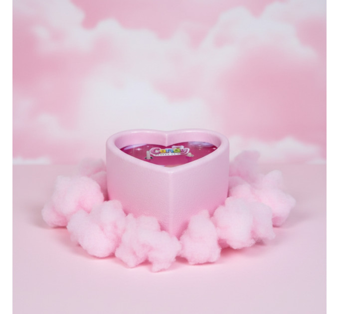 Масажна свічка з ароматом жуйки Candy Bubble Gum у формі серця, 70 мл