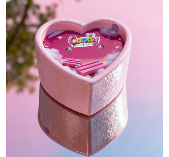 Масажна свічка з ароматом жуйки Candy Bubble Gum у формі серця, 70 мл