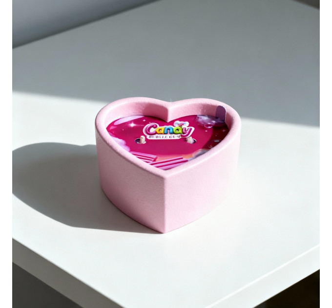 Масажна свічка з ароматом жуйки Candy Bubble Gum у формі серця, 70 мл