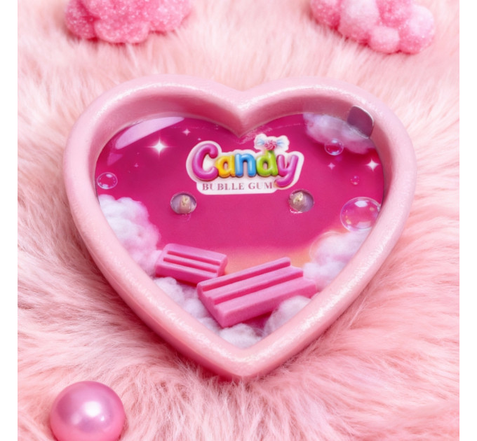 Масажна свічка з ароматом жуйки Candy Bubble Gum у формі серця, 70 мл