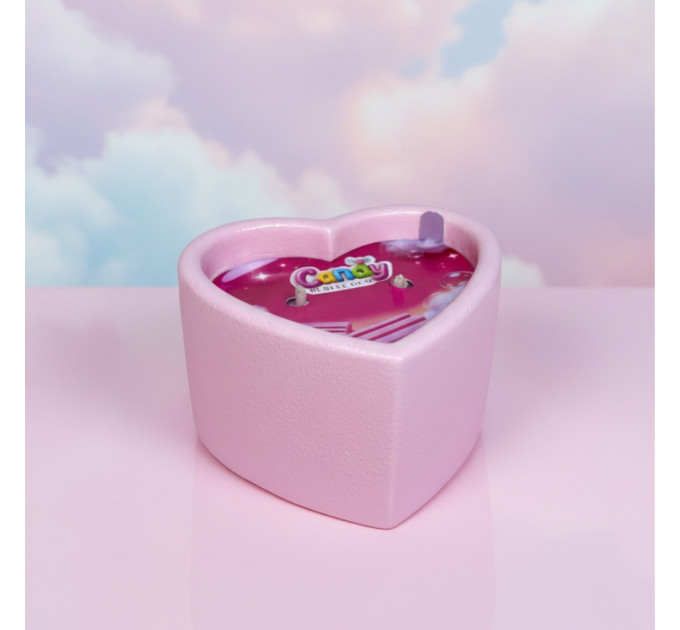 Масажна свічка з ароматом жуйки Candy Bubble Gum у формі серця, 70 мл