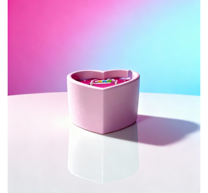 Масажна свічка з ароматом жуйки Candy Bubble Gum у формі серця, 70 мл