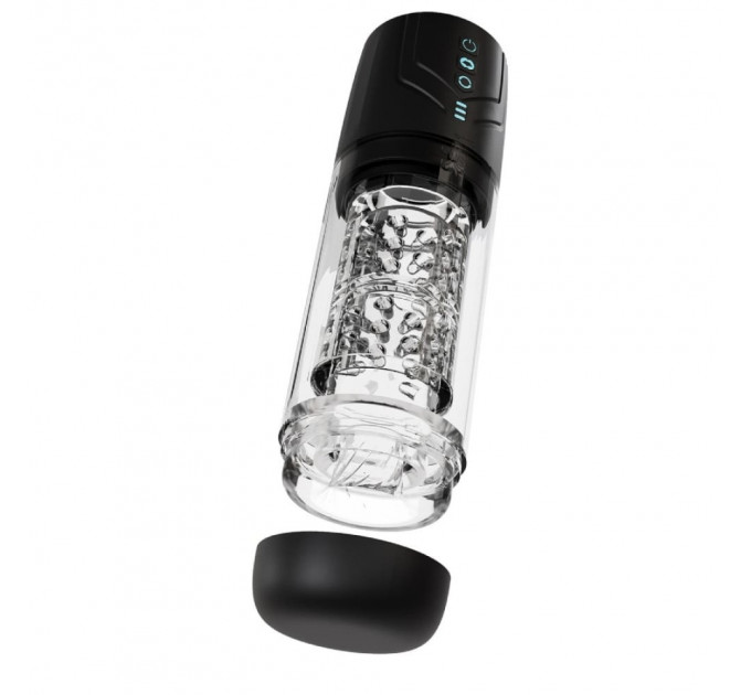Мастурбатор Blush M For Men Whirlwind Pro з ротацією та всмоктуванням, прозорий