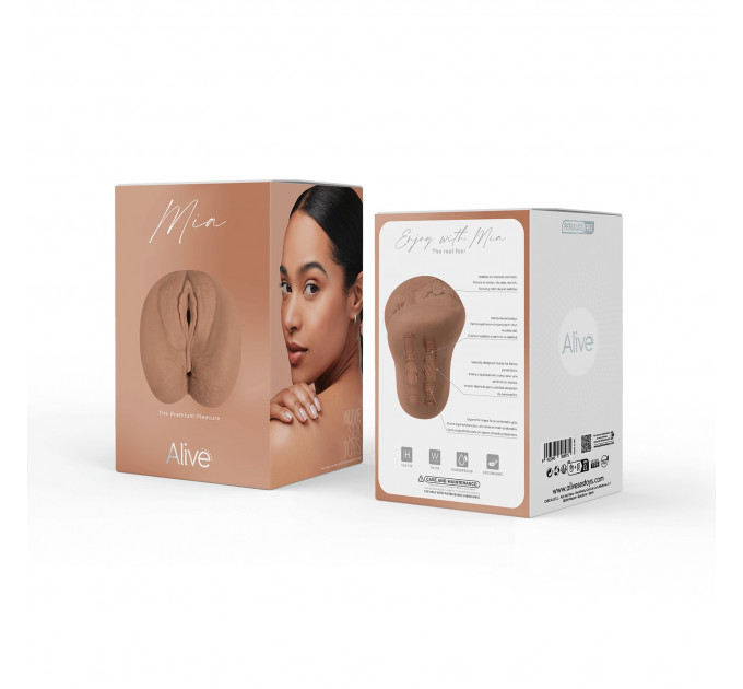 Мастурбатор реалистичный Alive Mia вагина и анус, бежевый, XL