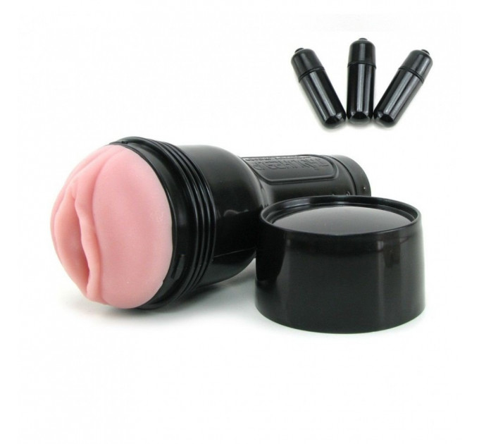 Мастурбатор в колбе с 3-мя вибропулями Fleshlight Vibro Pink Lady Touch