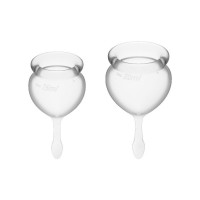 Набор менструальных прозрачных чаш Satisfyer Feel Good медицинский силикон, 2 шт. (20 мл+15 мл)