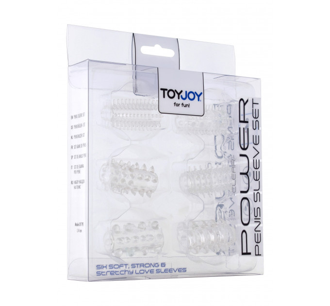 Набор насадок на пенисToyJoy Power Penis Sleeve Set, прозрачный