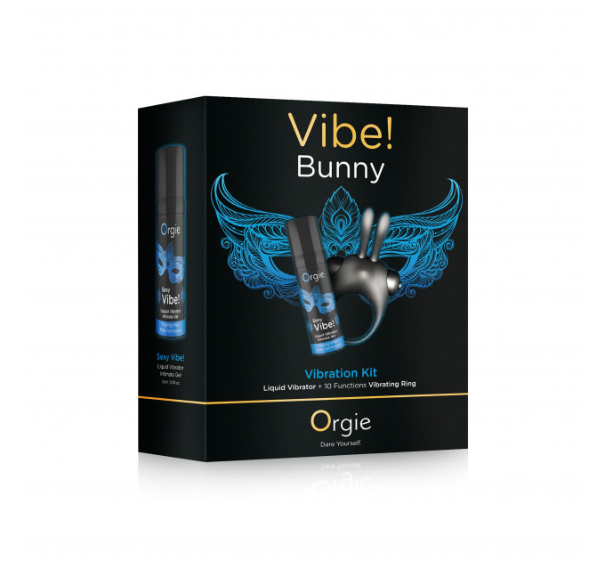 Набор жидкий вибратор и эрекционное виброкольцо Orgie VIBE! BUNNY