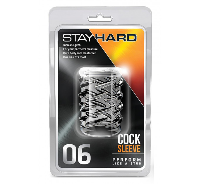 Насадка STAY HARD-COCK Sleeve 06, CLEAR