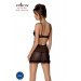 Пеньюар и тусики стринги MARINA CHEMISE black S/M - Passion