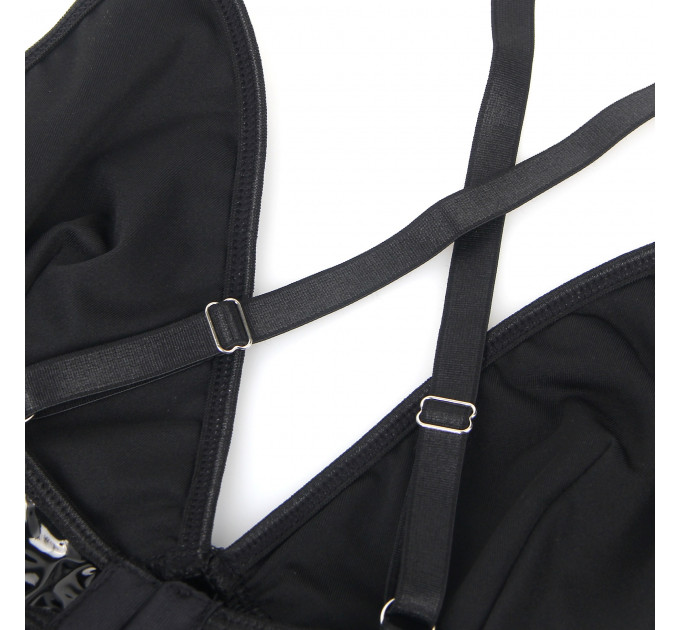 Сукня з чокером, глянсова Star Night Wet Look з імітацією вінілу, чорна, L