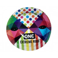 Набор латексных ребристых презервативов One Extreme Ribs в разном дизайне (цена за 5 шт.)