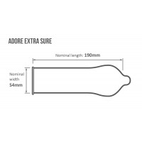 Презервативы сверхпрочные Pasante Adore Extra Sure латексные (цена за упаковку, 144 шт.)