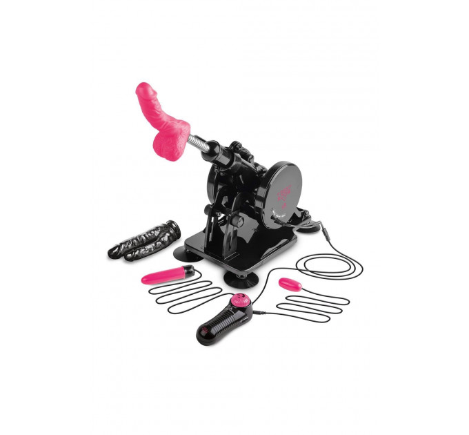 Секс-машина Dreamtoys Sex Room Sex Machine с насадками и пультом, черная