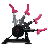 Секс-машина Dreamtoys Sex Room Sex Machine з насадками та пультом, чорна