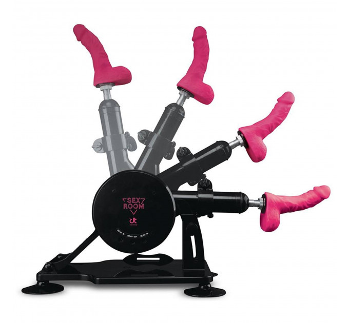 Секс-машина Dreamtoys Sex Room Sex Machine с насадками и пультом, черная