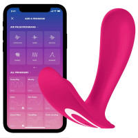 Смарт-вибратор в трусики с двумя моторами Satisfyer Top Secret для точки G и клитора, розовый