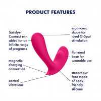 Смарт-вибратор в трусики с двумя моторами Satisfyer Top Secret для точки G и клитора, розовый