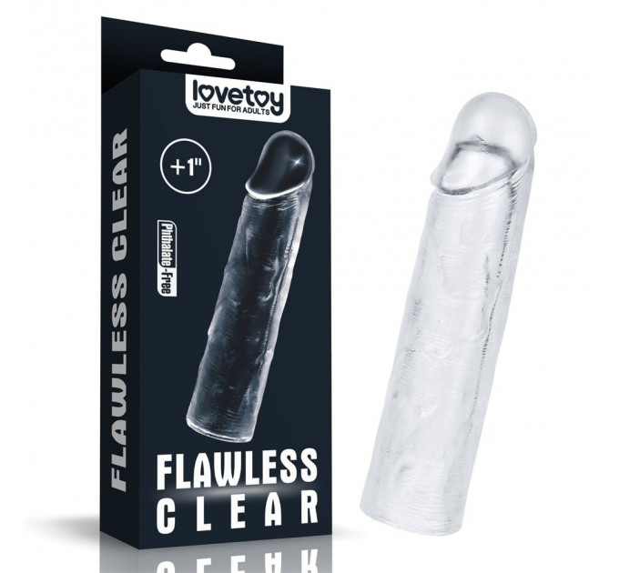 Удлиняющая насадка на пенис Lovetoy Flawless Clear бесцветная