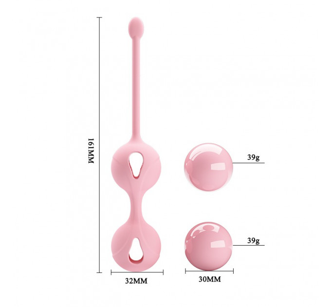 Вагинальный шарики нежно розового цвета Kegel tighten up2