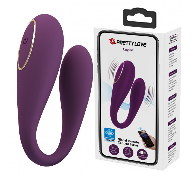 Вібратор для пар PRETTY LOVE з керуванням з застосунку, фіолетовий