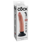 Вибратор реалистичный на присоске King Cock бежевый