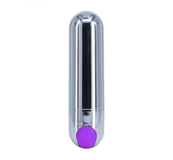 Вибропуля Strong Bullet Vibrator Silver/Purple USB 10 режимов вибрации