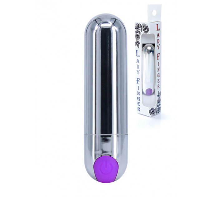 Вибропуля Strong Bullet Vibrator Silver/Purple USB 10 режимов вибрации