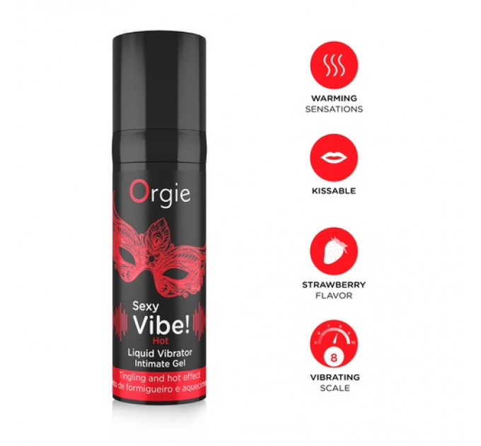 Рідкий вібратор "SEXY VIBE", 15 мл вібрація + ефект, що зігріває Orgie