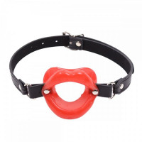 Кляп-губы на ремешке DS Fetish, красный