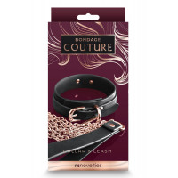 Нашийник з повідцем NS Novelties BONDAGE COUTURE COLLAR AND LEASH BLACK