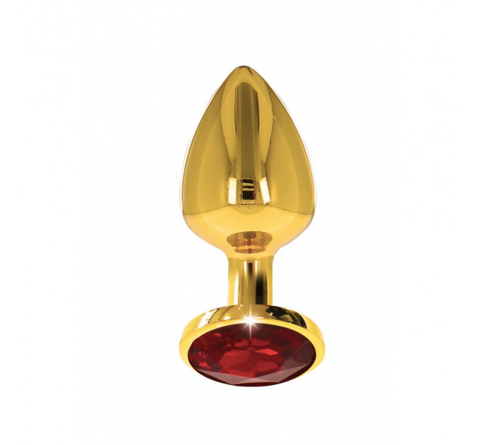 Анальна металева пробка M (Medium) з каменем червоного кольору Butt Plug With Diamond Jewel Taboom