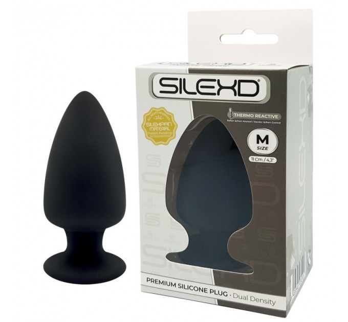 Анальна пробка конічної форми SILEXD Thermo Reactive чорна, Medium