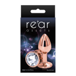 Анальна пробка NS Novelties REAR ASSETS ROSE GOLD SMALL CLEAR