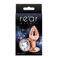 Анальная пробка NS Novelties REAR ASSETS ROSE GOLD SMALL CLEAR