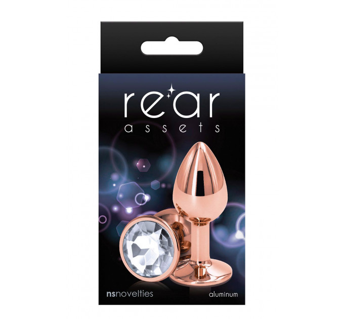 Анальна пробка NS Novelties REAR ASSETS ROSE GOLD SMALL CLEAR