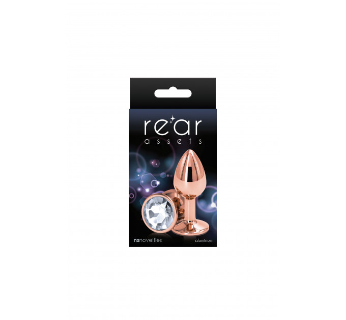 Анальная пробка NS Novelties REAR ASSETS ROSE GOLD SMALL CLEAR