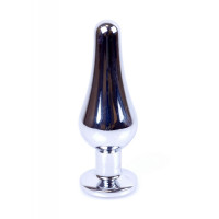 Анальная пробка с камнем Plug-Jewellery Silver BUTT PLUG- Purple
