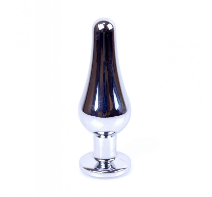 Анальная пробка с камнем Plug-Jewellery Silver BUTT PLUG- Purple