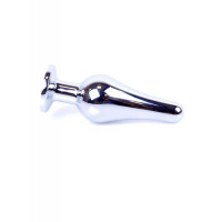Анальная пробка с камнем Plug-Jewellery Silver BUTT PLUG- Purple