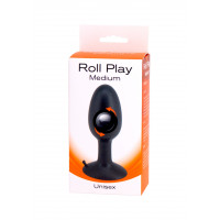 Анальна пробка із зміщеним центром тяжіння Seven Creations Roll Play Medium, чорний