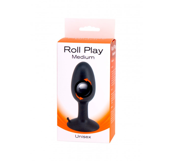 Анальная пробка со смещенным центром тяжести Seven Creations Roll Play Medium, черный