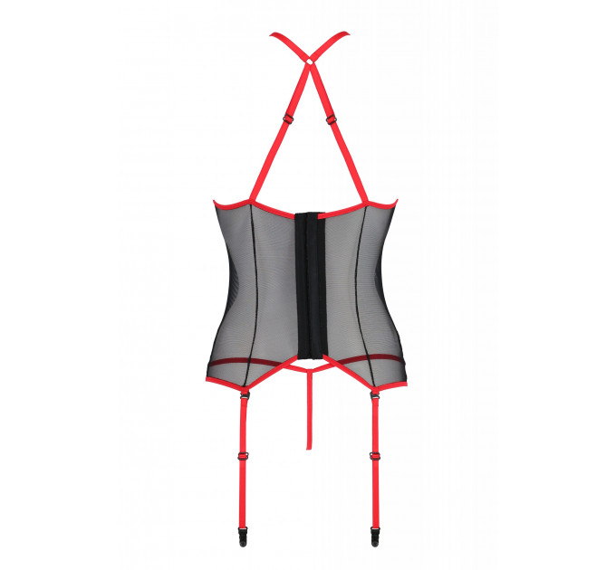 Боди сетка с кружевными вставками SATARA BODY red S/M - Passion